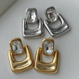 Metal square earrings