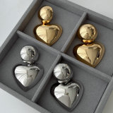 Metal chunky heart earrings