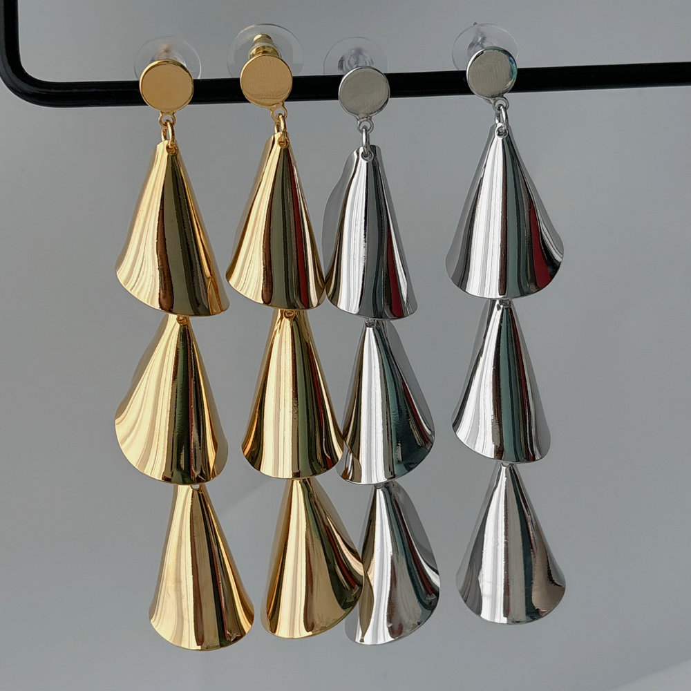 Long metal tassel earrings