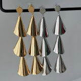 Long metal tassel earrings