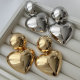 Metal chunky heart earrings