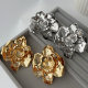 Chunky metal flower earrings