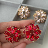 Crystal flower earrings