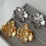 Chunky metal flower earrings