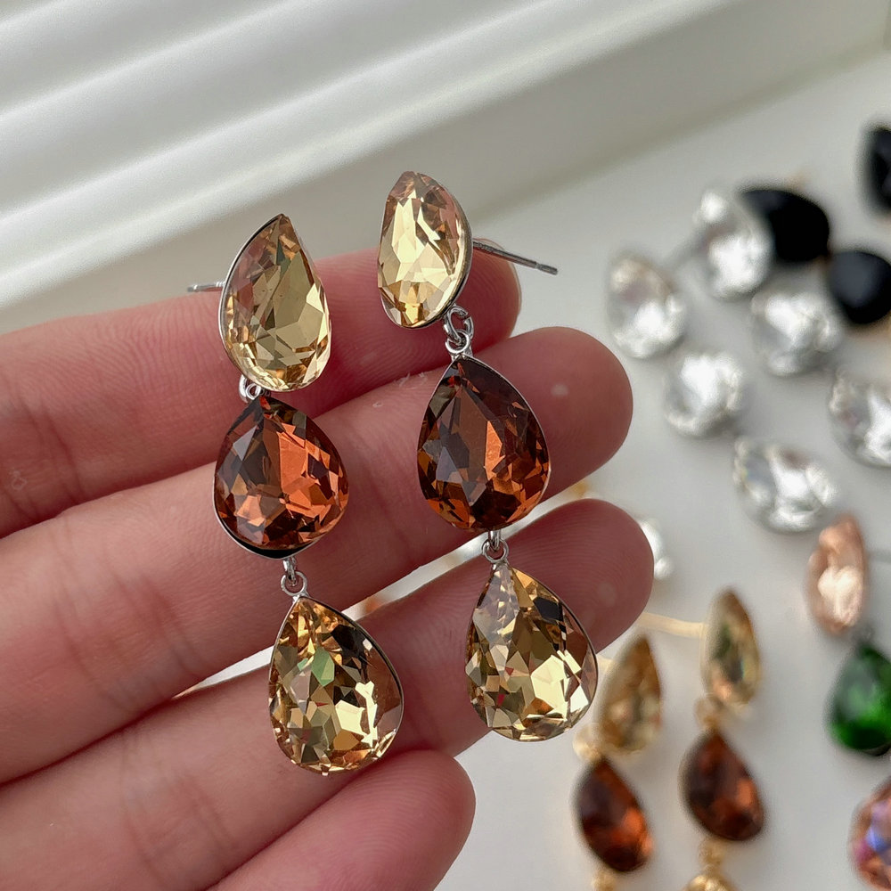 Crystal teardrop earrings