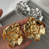 Chunky metal flower earrings