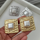 Metal chunky square earrings