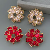 Crystal flower earrings