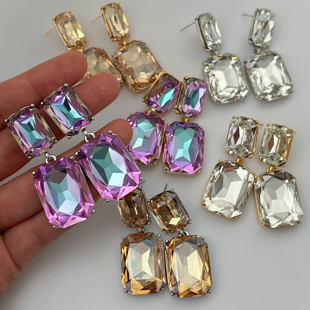 Sqaure stone earrings