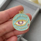 Blue enamel eye charm