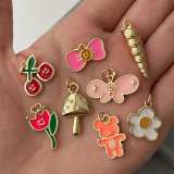 Enamel flower charm