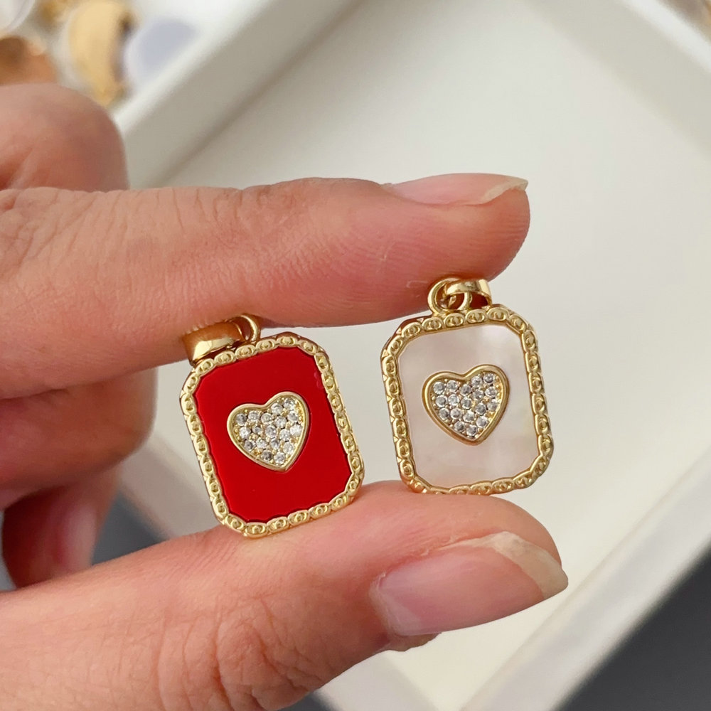Enamel heart charm