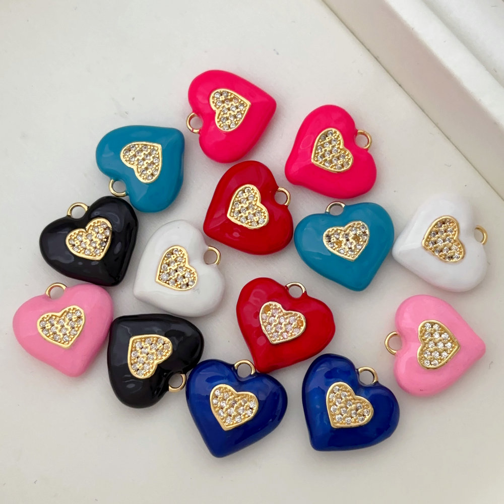 Enamel heart charm