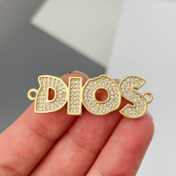 Pave zircon Dios charm