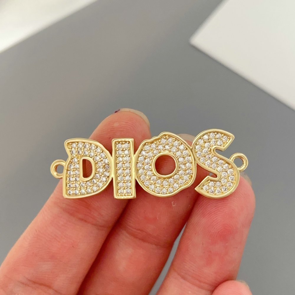 Pave zircon Dios charm