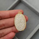 Pave zircon oval charm