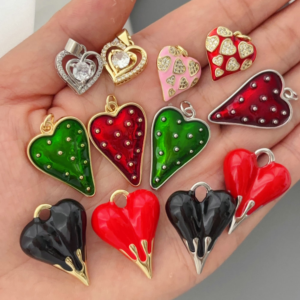 Enamel heart charm
