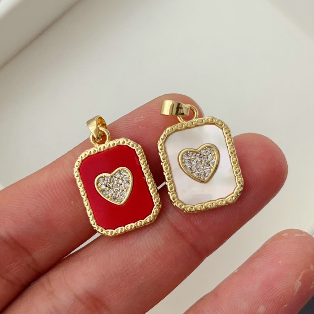 Enamel heart charm