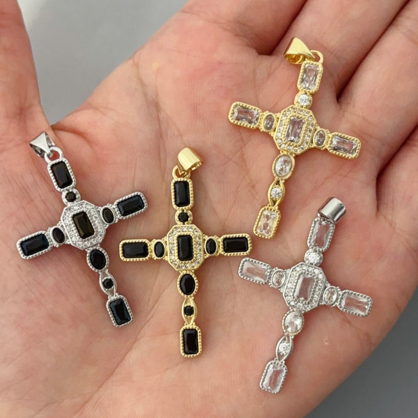 Pave cross pendant