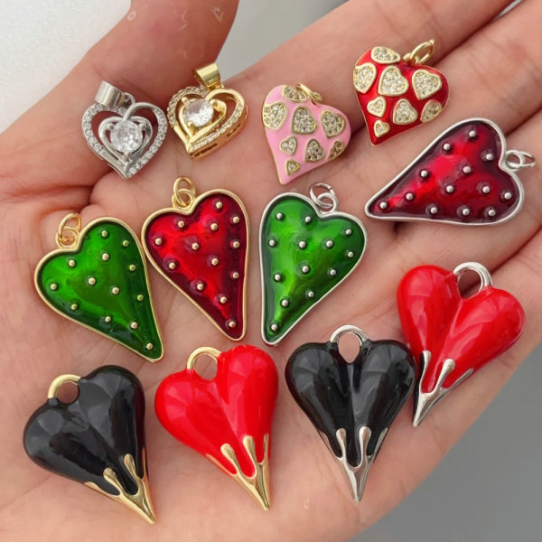 Enamel heart pendant