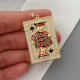 Pave zircon playing cards pendant