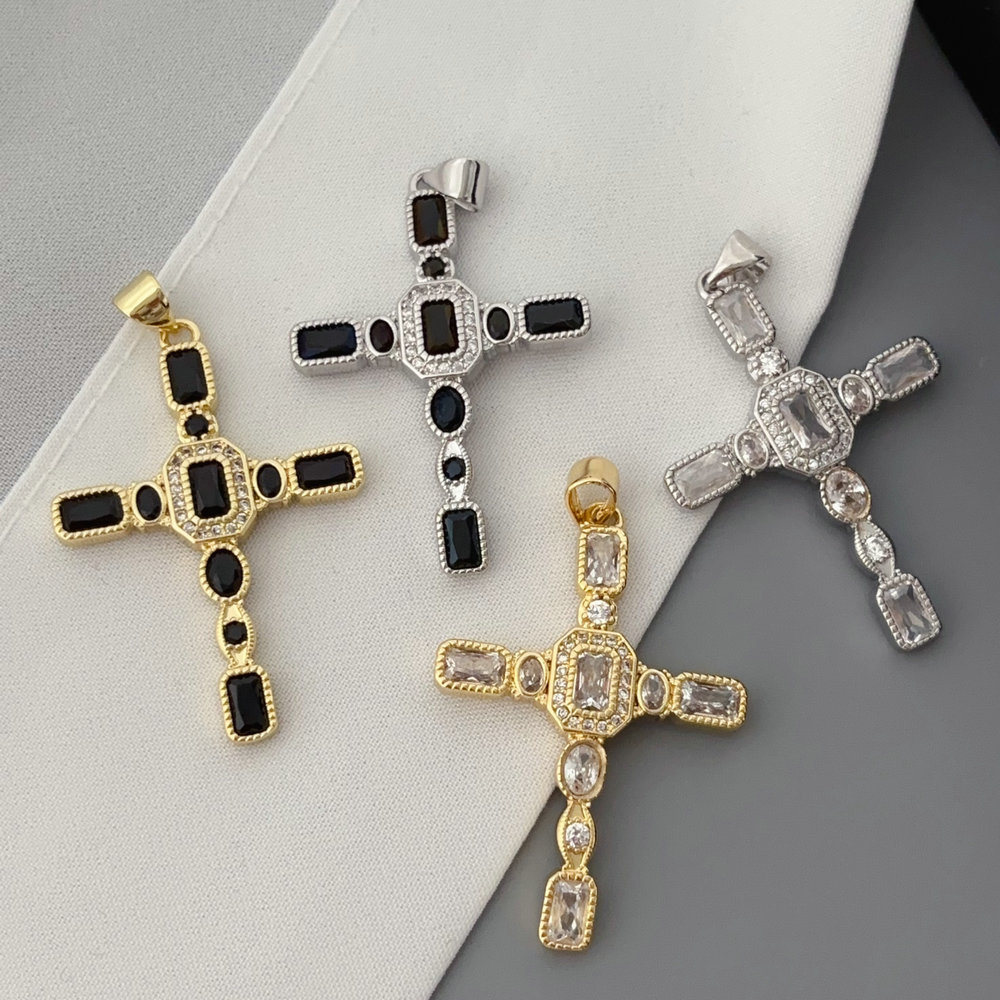 Pave cross pendant
