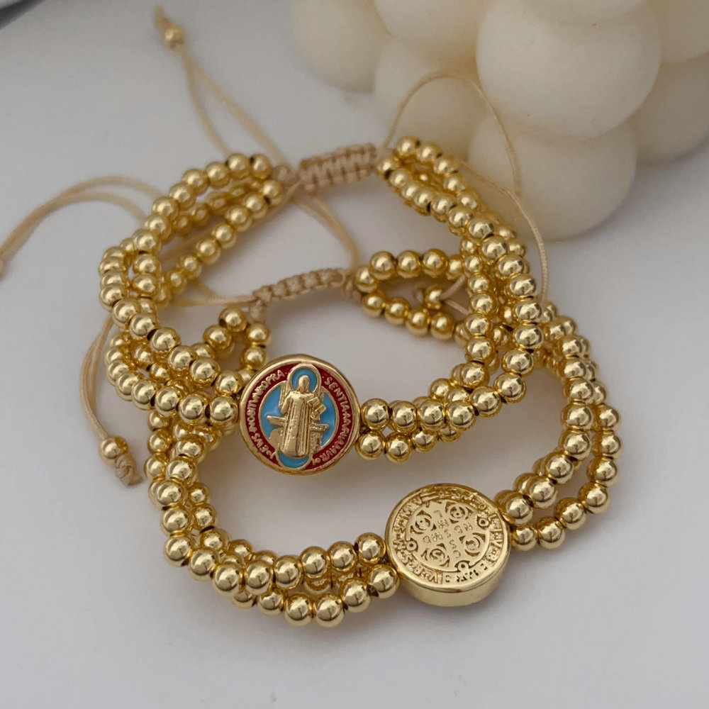 Handmade beaded doube side bracelet