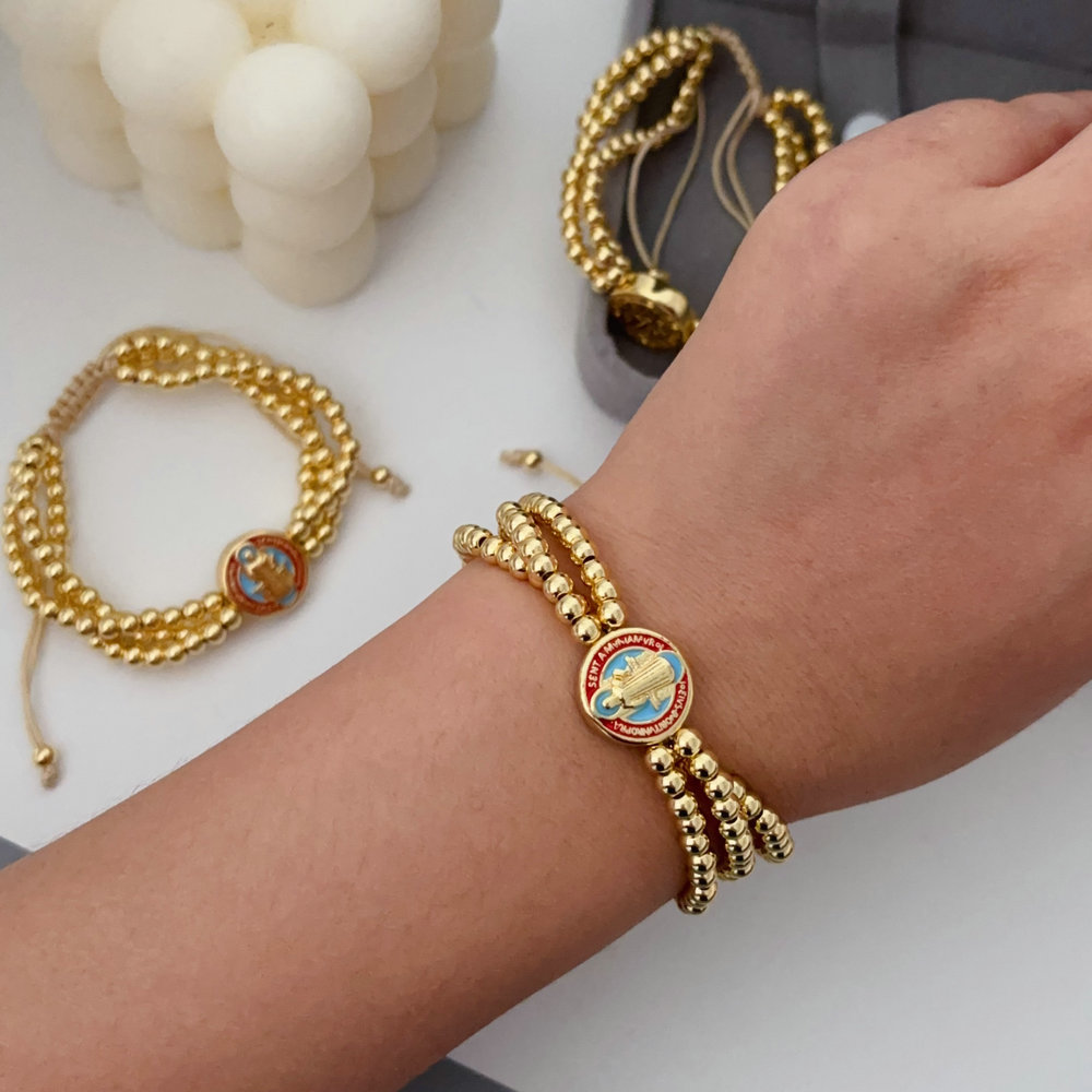 Handmade beaded doube side bracelet