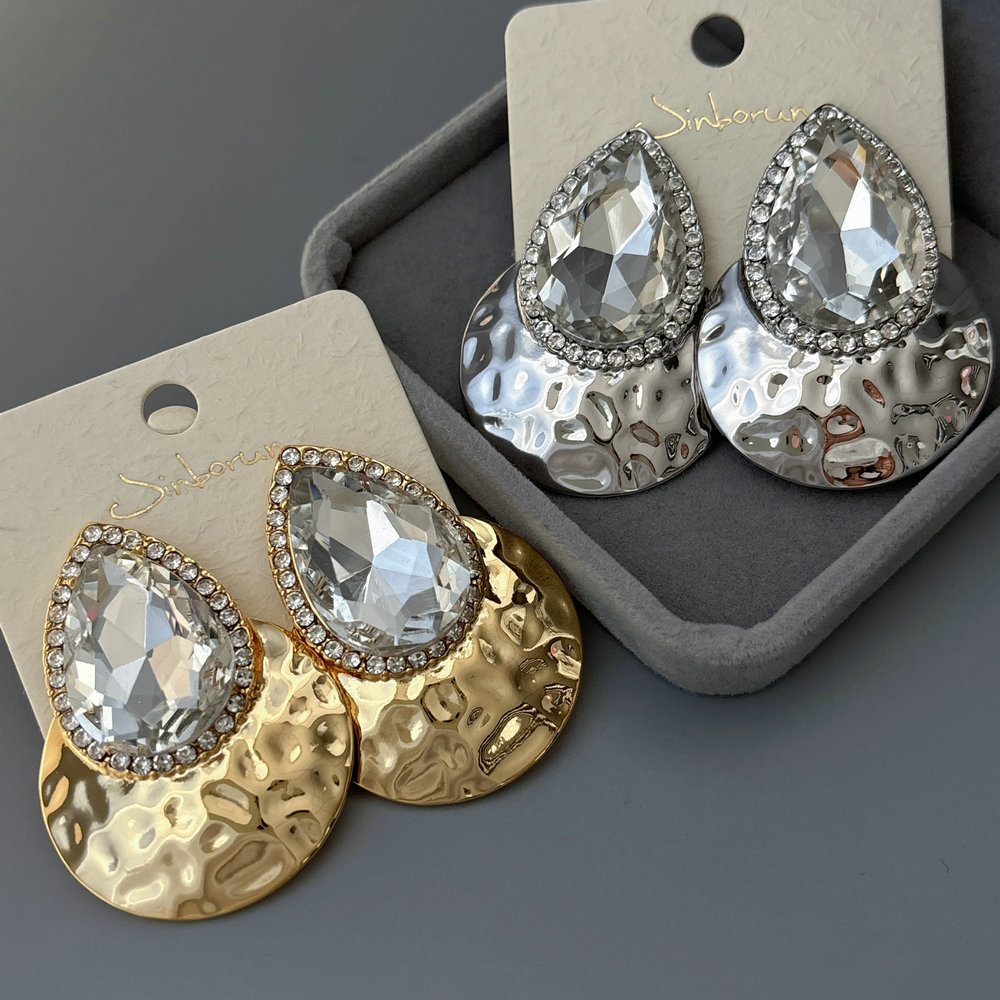 Metal chunky waterdrop earrings
