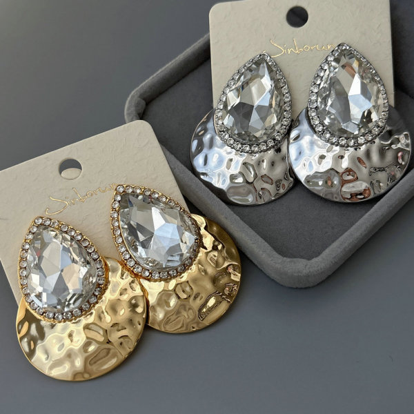 Metal chunky waterdrop earrings