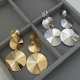 Metal round shape earrings