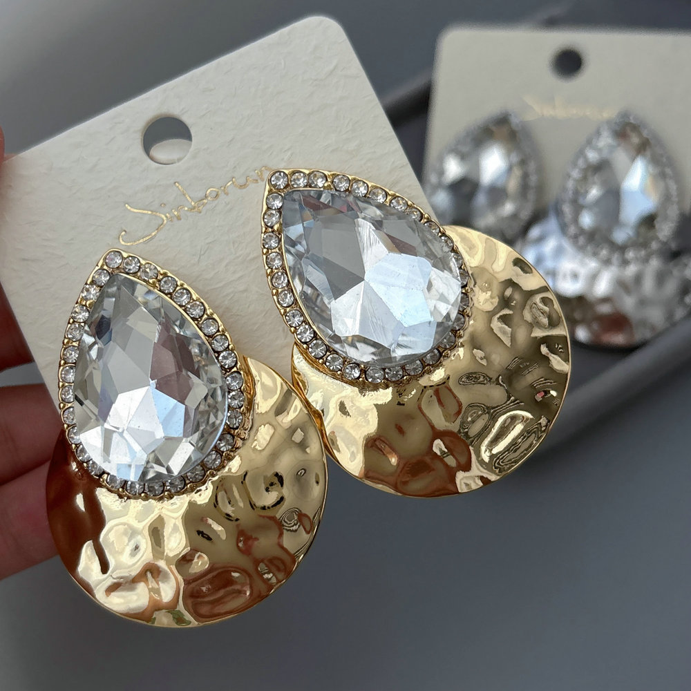Metal chunky waterdrop earrings