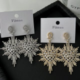 Pave zircon heart earrings