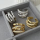 Pave zircon twist ring