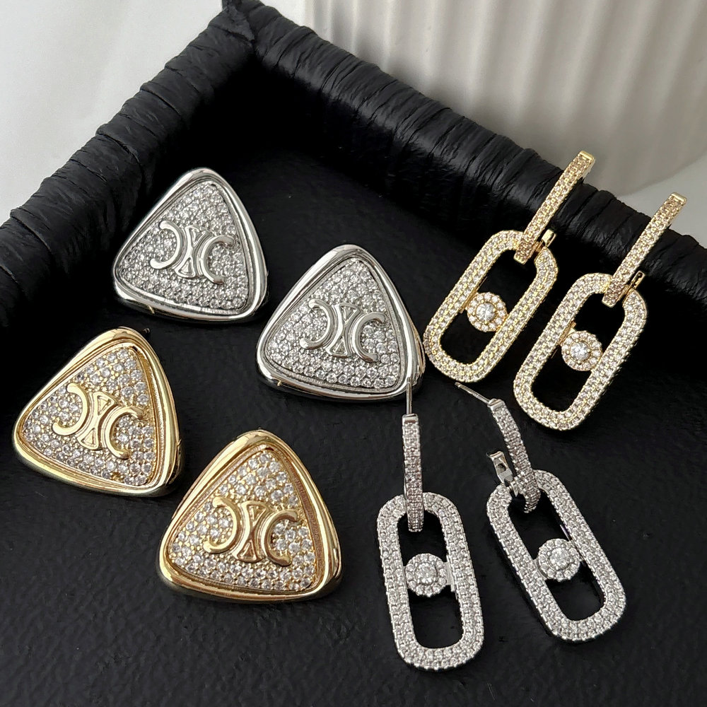 Fashion pave zircon earrings