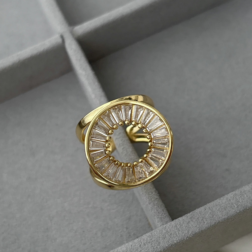 Pave zircon round shape ring