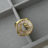 Pave zircon round shape ring