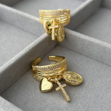 Pave zircon cross ring