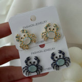 Pave crab earrings