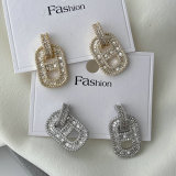 Pave zircon fashion earrings