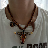 Horn charm necklace