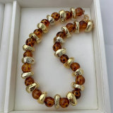 Acrylic brown beaded necklace