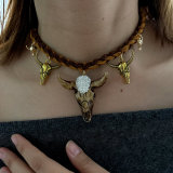 Horn charm necklace