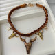 Horn charm necklace