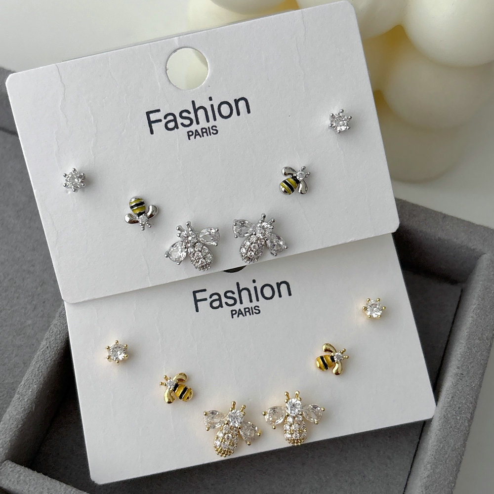 Set bee earrings