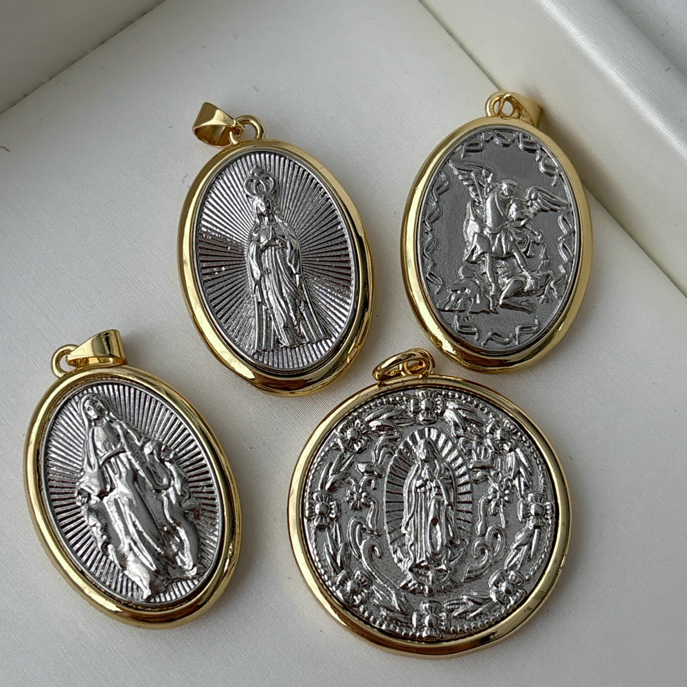 Two tone religious pendant