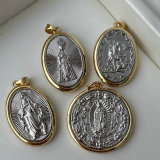 Two tone religious pendant