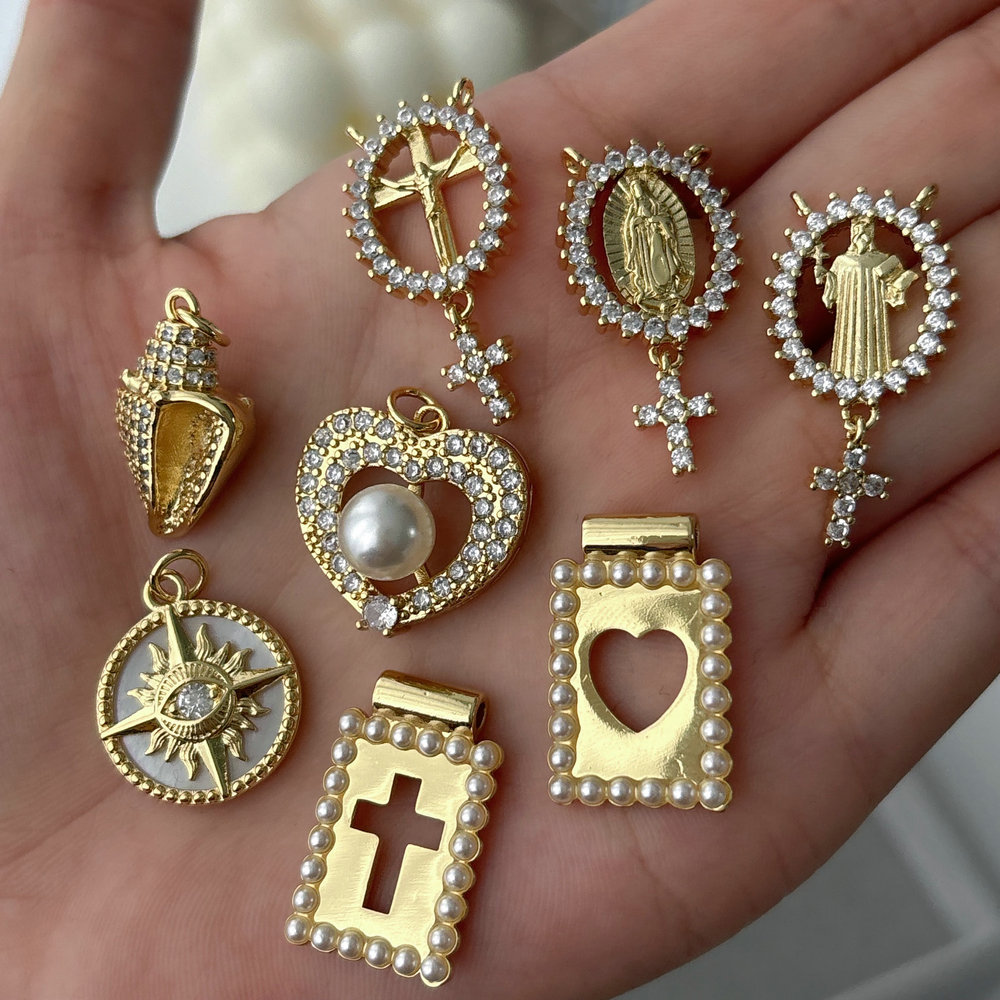 Diy cross heart charm
