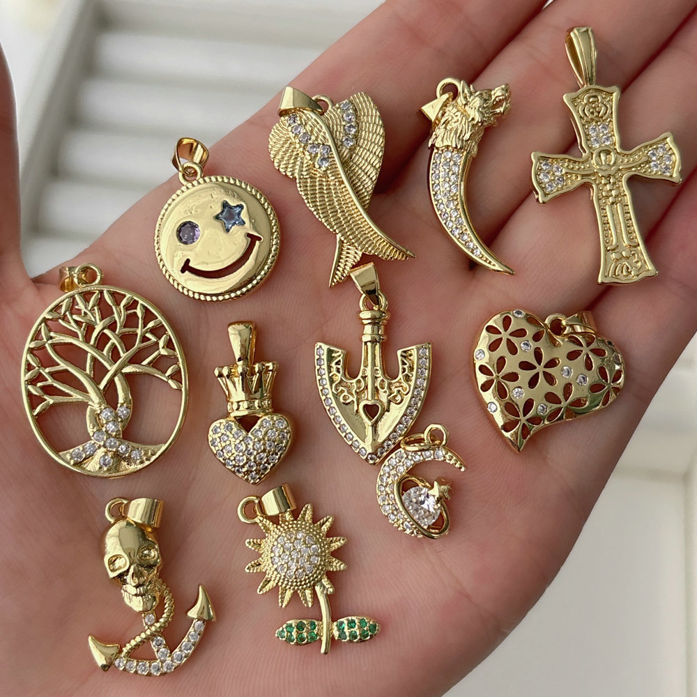 pave diy cross charm