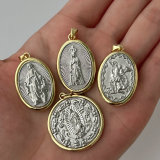 Two tone religious pendant